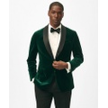 Classic Fit Dinner Jacket in Green Velvet