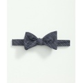 Wool Silk Mini Framed Striped Bow Tie