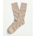 Cotton Blend Ribbed Crew Socks