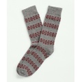 Wool-Silk Blend Flecked Fair Isle Socks