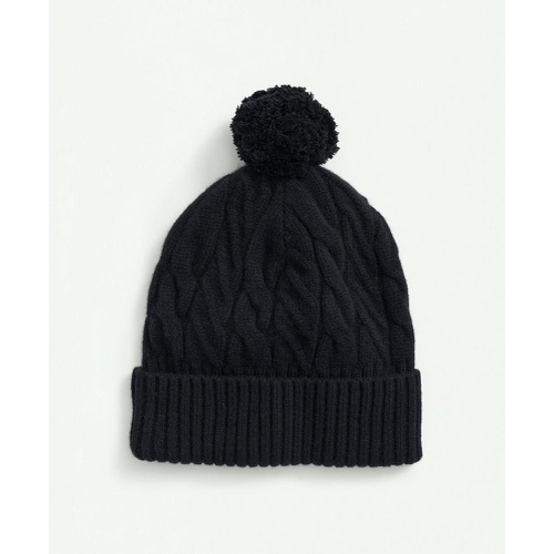 브룩스브라더스 Merino Wool and Cashmere Blend Cable Knit Pom Beanie