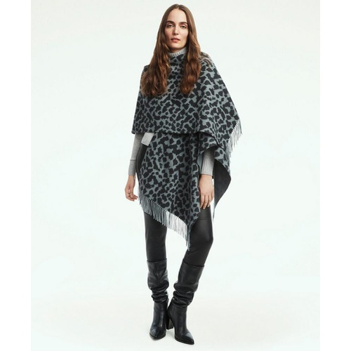 브룩스브라더스 Wool Cashmere Animal Print Ruana