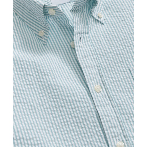 브룩스브라더스 Washed Cotton Seersucker Button-Down Collar, Stripe Sport Shirt