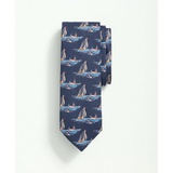 Silk Sailboat Print Tie