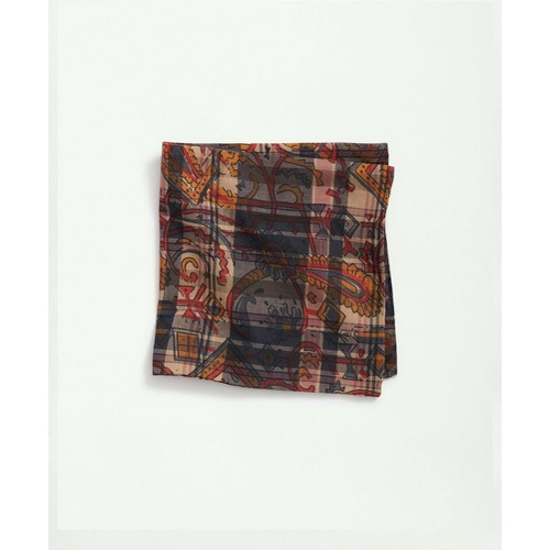 브룩스브라더스 Madras-Paisley Cotton Pocket Square