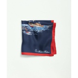 Sailboat Motif Silk Pocket Square