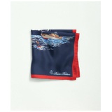 Sailboat Motif Silk Pocket Square