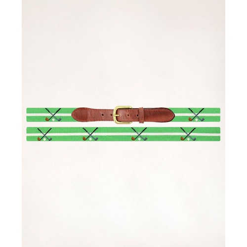 브룩스브라더스 Smathers & Branson Leather Needlepoint Belt