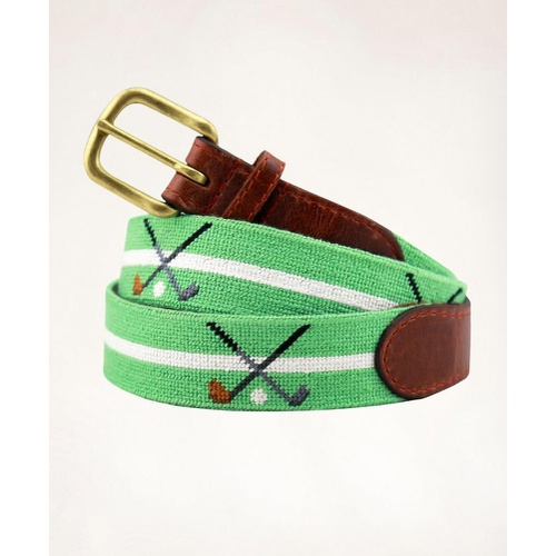 브룩스브라더스 Smathers & Branson Leather Needlepoint Belt