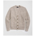 Alpaca-Wool Blend V-Neck Cardigan in English Rib