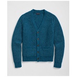 Alpaca-Wool Blend V-Neck Cardigan in English Rib