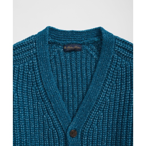 브룩스브라더스 Alpaca-Wool Blend V-Neck Cardigan in English Rib