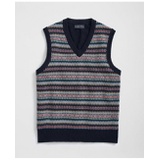 Wool-Alpaca V-Neck Vest in Fair Isle Jacquard