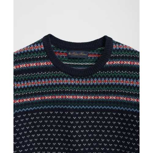 브룩스브라더스 Wool-Alpaca Crewneck Sweater in Fair Isle Jacquard