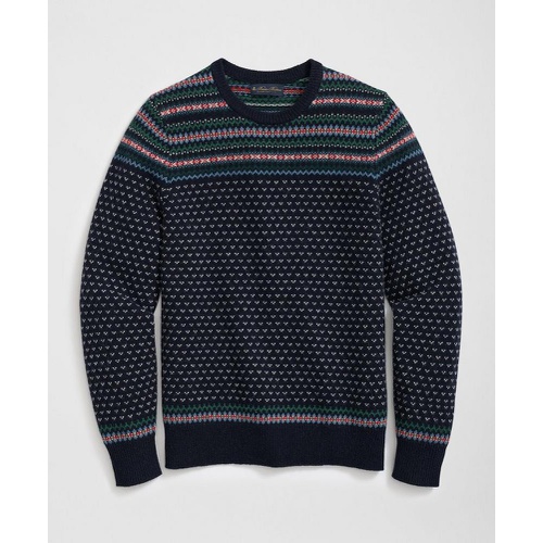 브룩스브라더스 Wool-Alpaca Crewneck Sweater in Fair Isle Jacquard