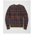 Wool Crewneck Sweater in Fair Isle Jacquard