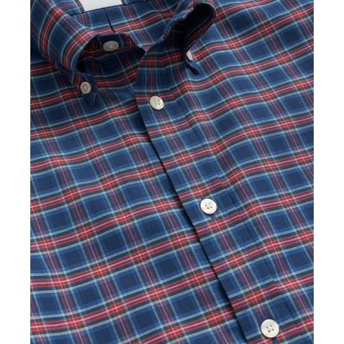 브룩스브라더스 Stretch Cotton Non-Iron Oxford Polo Button Down Collar, Tartan Shirt