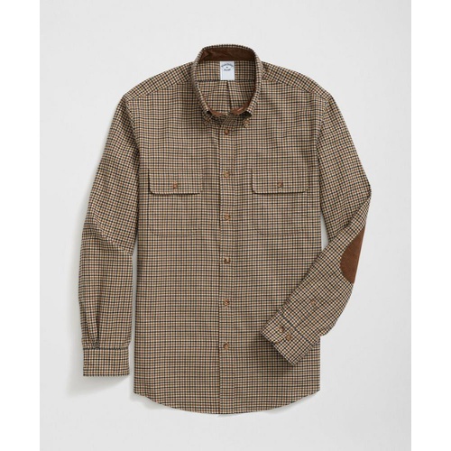 브룩스브라더스 Cotton-Cashmere Sport Shirt in Checked Flannel