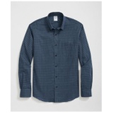 Luxe Cotton Twill Polo Button Down Collar, Gingham Shirt