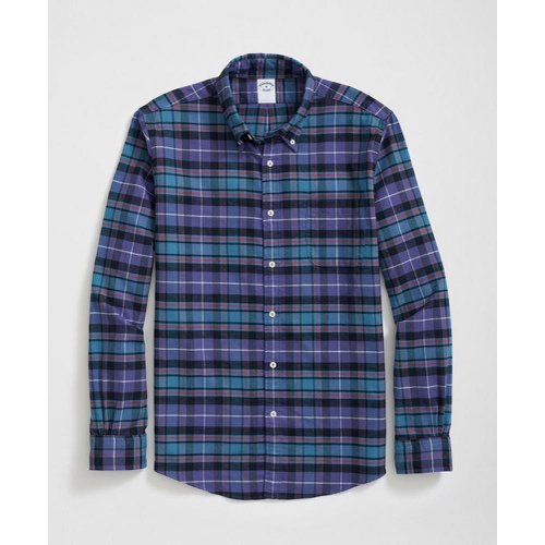 브룩스브라더스 Portuguese Flannel Polo Button Down Collar, Tartan Shirt