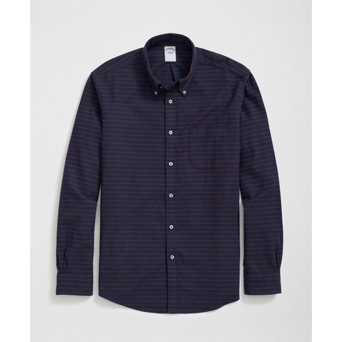 브룩스브라더스 Portuguese Flannel Polo Button Down Collar, Striped Shirt