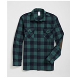 Cotton Shirt Jacket in Plaid Portuguese Flannel