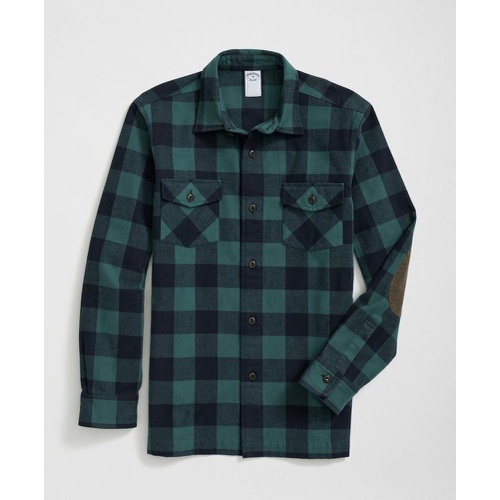 브룩스브라더스 Cotton Shirt Jacket in Plaid Portuguese Flannel