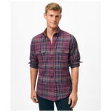 Cotton-Cashmere Sport Shirt in Plaid Flannel