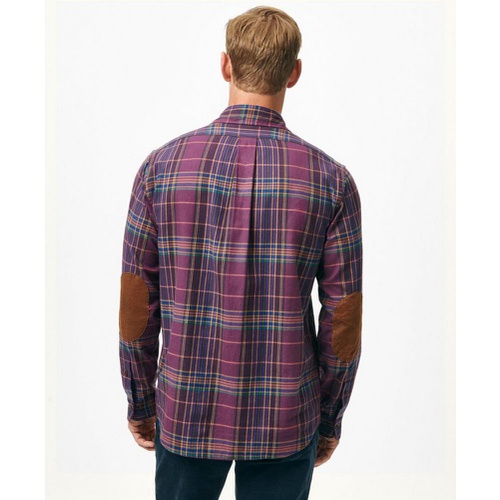 브룩스브라더스 Cotton-Cashmere Sport Shirt in Plaid Flannel