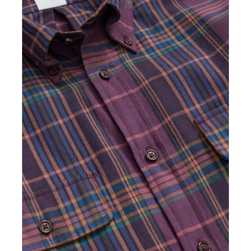 브룩스브라더스 Cotton-Cashmere Sport Shirt in Plaid Flannel