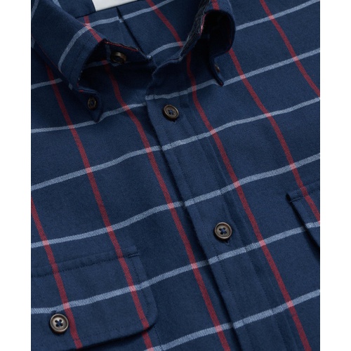 브룩스브라더스 Cotton-Cashmere Sport Shirt in Windowpane Flannel