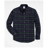 Portuguese Flannel Polo Button Down Collar, Black Watch Shirt