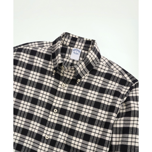 브룩스브라더스 Portuguese Flannel Polo Button Down Collar, Plaid Shirt