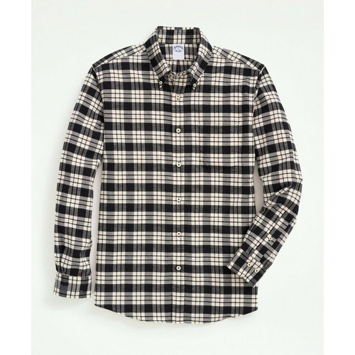 브룩스브라더스 Portuguese Flannel Polo Button Down Collar, Plaid Shirt