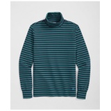 Cotton Blend Striped Turtleneck