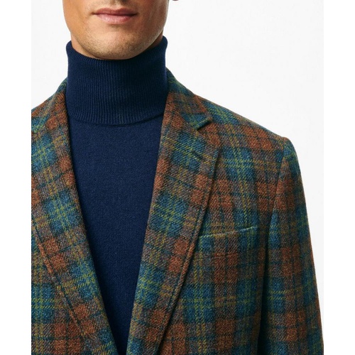 브룩스브라더스 Classic Fit Sport Coat in Plaid Shetland Wool Tweed