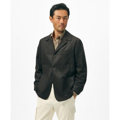 브룩스브라더스 Tailored Shirt Jacket in Wool Flannel