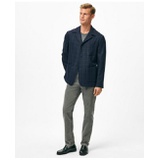 Tailored Shirt Jacket in Windowpane Wool-Cashmere Blend