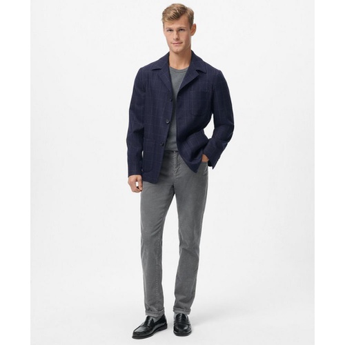 브룩스브라더스 Tailored Shirt Jacket in Windowpane Wool-Cashmere Blend