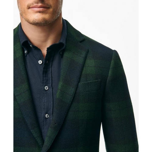 브룩스브라더스 Traditional Fit Blazer in Black Watch Tartan Wool Tweed