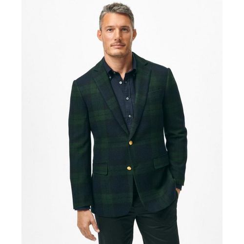 브룩스브라더스 Traditional Fit Blazer in Black Watch Tartan Wool Tweed