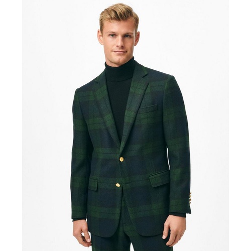 브룩스브라더스 Classic Fit Blazer in Black Watch Tartan Wool Tweed