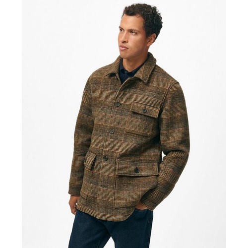 브룩스브라더스 Wool-Blend Plaid Walking Coat