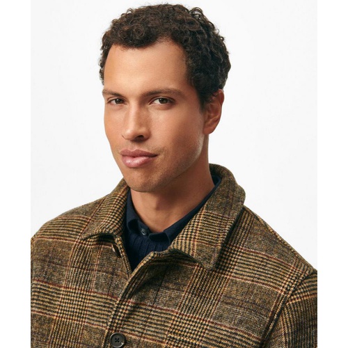 브룩스브라더스 Wool-Blend Plaid Walking Coat