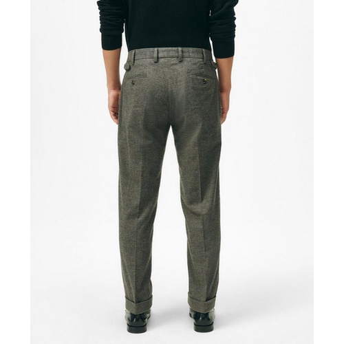 브룩스브라더스 Pleated Side-Tab Pants in Mini-Houndstooth Cotton Blend