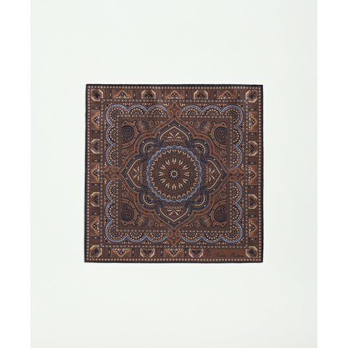 브룩스브라더스 Silk Framed Medallion Pocket Square