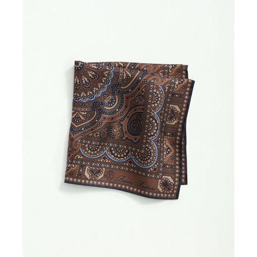 브룩스브라더스 Silk Framed Medallion Pocket Square