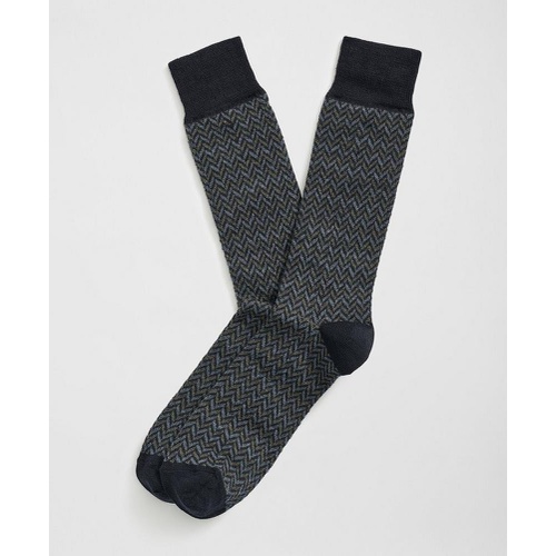 브룩스브라더스 Wool Blend Herringbone Socks