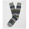 Silk Cotton Blend Striped Socks