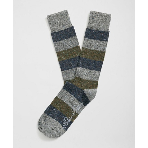 브룩스브라더스 Silk Cotton Blend Striped Socks